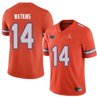 Men's Florida Gators #14 Justin Watkins NCAA Jordan Brand Orange Authentic Stitched College Football Jersey GOP2762XA